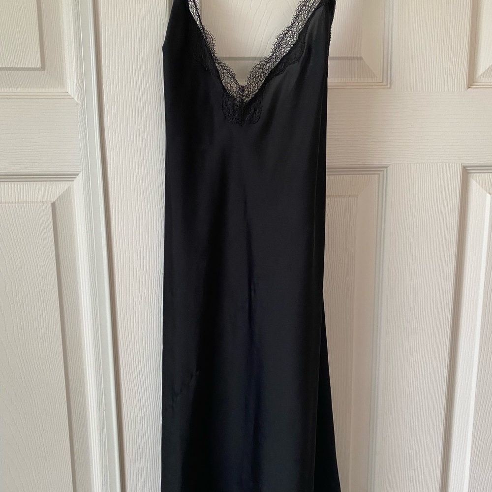 Victoria's Secret Black Lace-Trim Slip